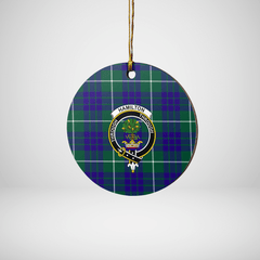 Clan Hamilton Hunting Modern Tartan Crest Round Ceramic Ornament TI53 Hamilton Hunting Modern Tartan Tartan Christmas