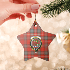 Clan Fraser Weathered Tartan Crest Star Ceramic Ornament TR48 Fraser Weathered Tartan Tartan Christmas