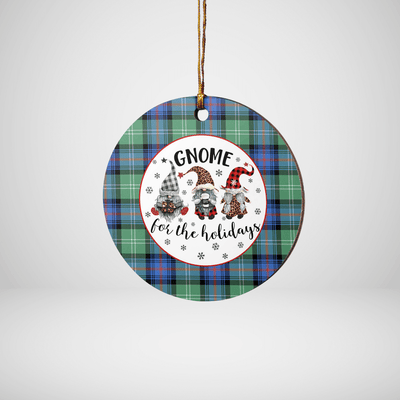 Clan Sutherland Old Ancient Tartan Tartan Crest Gnome Round Ceramic Ornament