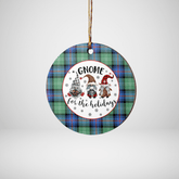 Clan Sutherland Old Ancient Tartan Tartan Crest Gnome Round Ceramic Ornament QR45 Sutherland Old Ancient Tartan Tartan Christmas