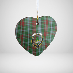 Clan Gayre Tartan Crest Heart Ceramic Ornament VO11 Gayre Tartan Tartan Christmas