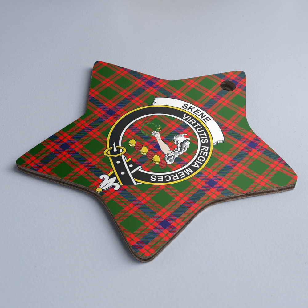 Clan Skene Modern Tartan Crest Star Ceramic Ornament QF99 Skene Modern Tartan Tartan Christmas