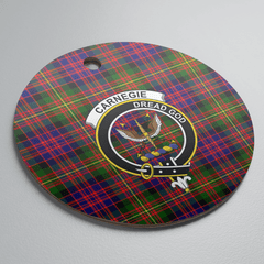 Clan Carnegie Modern Tartan Crest Round Ceramic Ornament RX51 Carnegie Modern Tartan Tartan Christmas