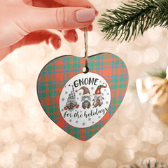 Clan MacKintosh Ancient Tartan Tartan Crest Gnome Heart Ceramic Ornament XN97 MacKintosh Ancient Tartan Tartan Christmas