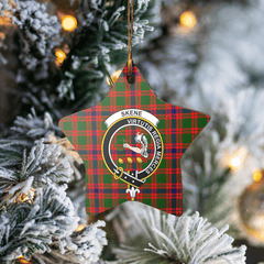 Clan Skene Modern Tartan Crest Star Ceramic Ornament QF99 Skene Modern Tartan Tartan Christmas