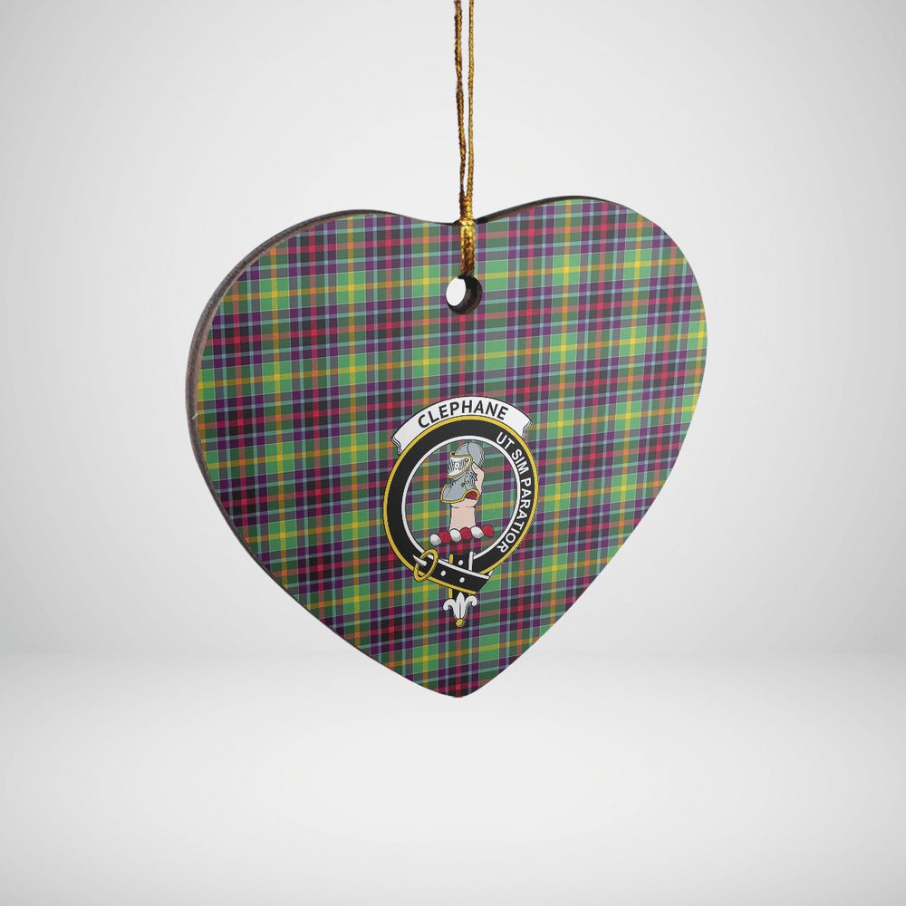 Clan Clephane Tartan Crest Heart Ceramic Ornament FD71 Clephane Tartan Tartan Christmas