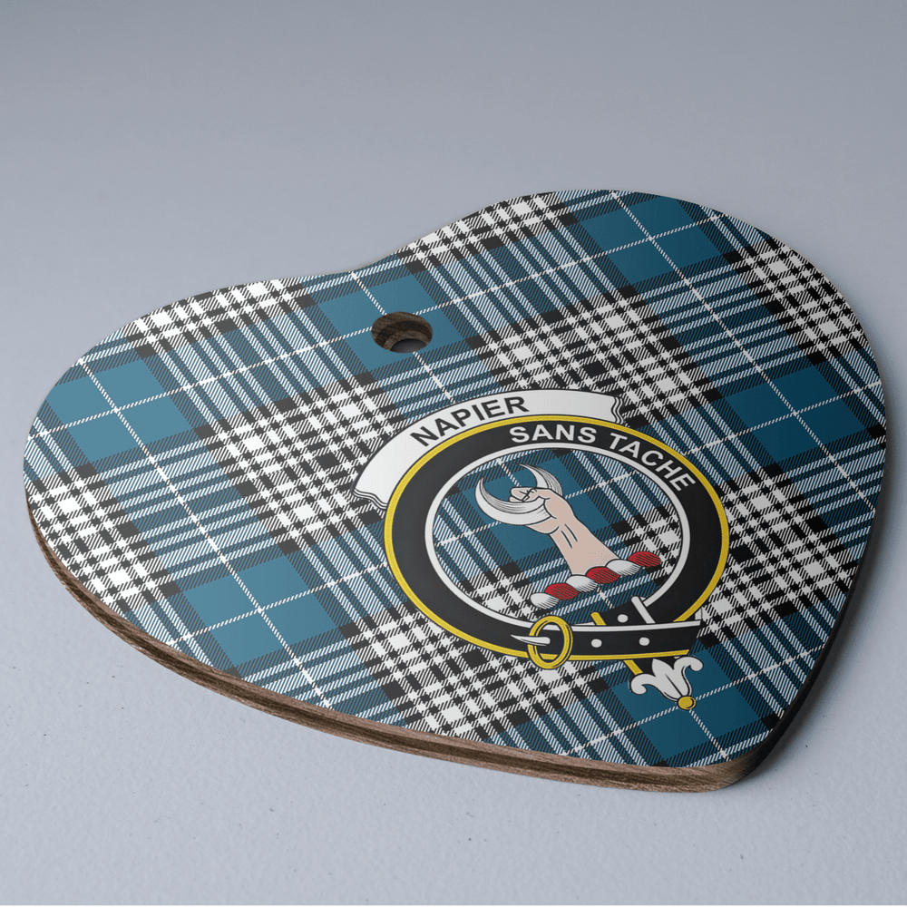 Clan Napier Modern Tartan Crest Heart Ceramic Ornament FI86 Napier Modern Tartan Tartan Christmas