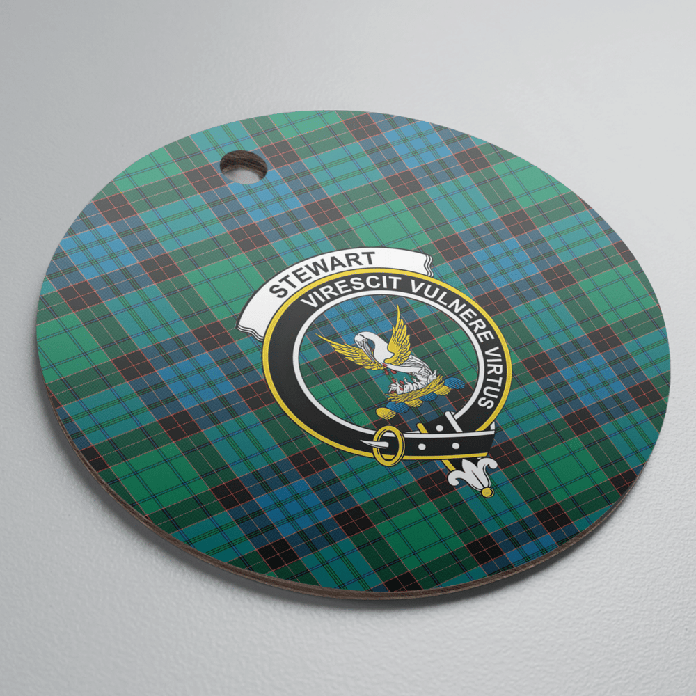 Clan Stewart Old Ancient Tartan Crest Round Ceramic Ornament RM46 Stewart Old Ancient Tartan Tartan Christmas