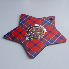 Clan Wishart Dress Tartan Crest Star Ceramic Ornament BS46 Wishart Dress Tartan Tartan Christmas