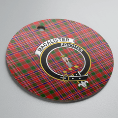 Clan MacAlister Modern Tartan Crest Round Ceramic Ornament WE37 MacAlister Modern Tartan Tartan Christmas