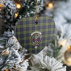 Clan Colquhoun Tartan Crest Heart Ceramic Ornament YG23 Colquhoun Tartan Tartan Christmas