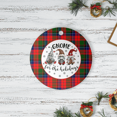 Clan Macnicol Tartan Tartan Crest Gnome Round Ceramic Ornament PR74 Macnicol Tartan Tartan Christmas