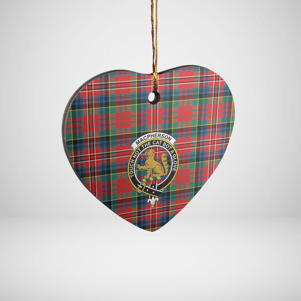 Clan MacPherson Ancient Tartan Crest Heart Ceramic Ornament QN85 MacPherson Ancient Tartan Tartan Christmas