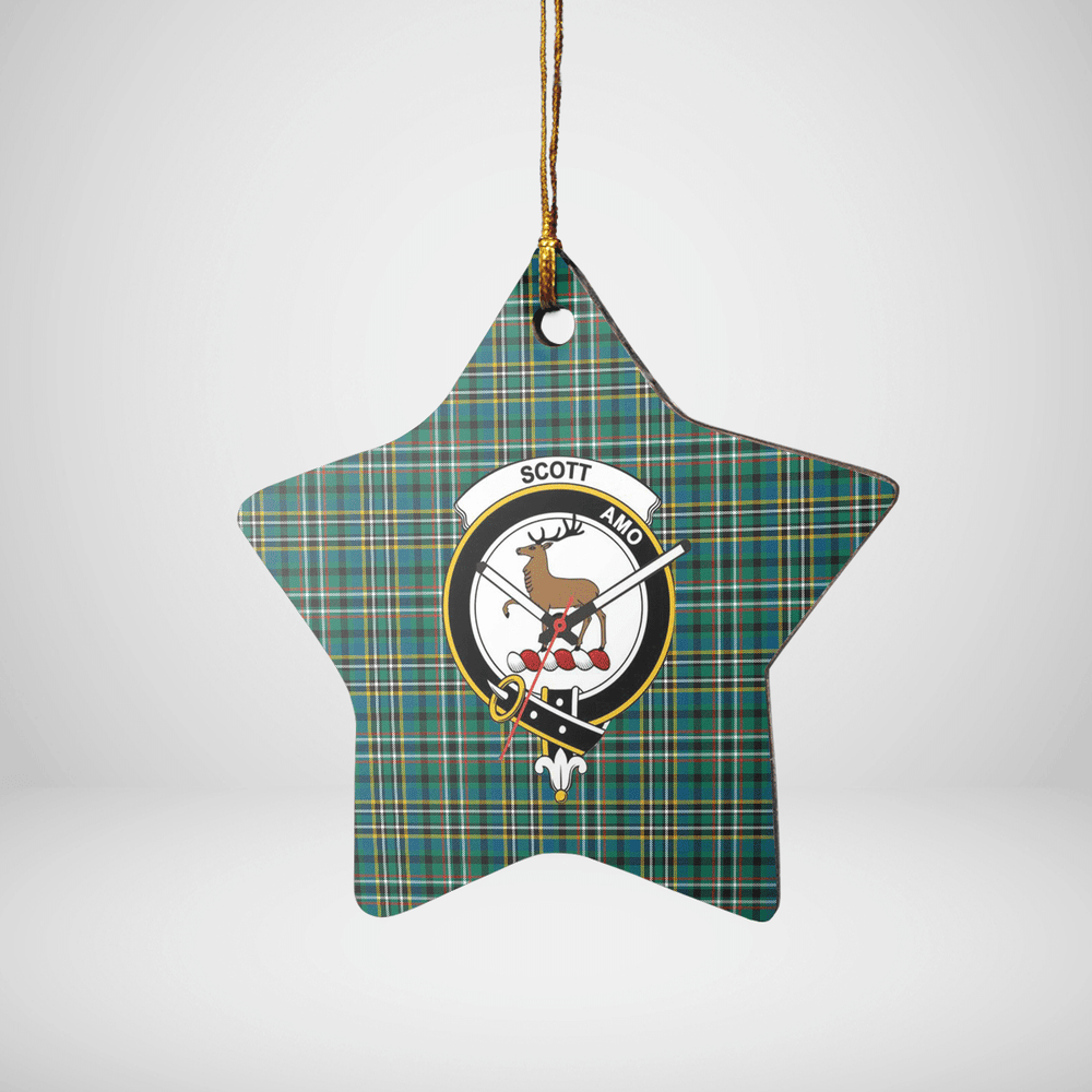 Clan Scott Green Ancient Tartan Crest Star Ceramic Ornament PM98 Scott Green Ancient Tartan Tartan Christmas