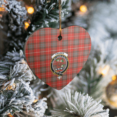 Clan Fraser Weathered Tartan Crest Heart Ceramic Ornament FV38 Fraser Weathered Tartan Tartan Christmas
