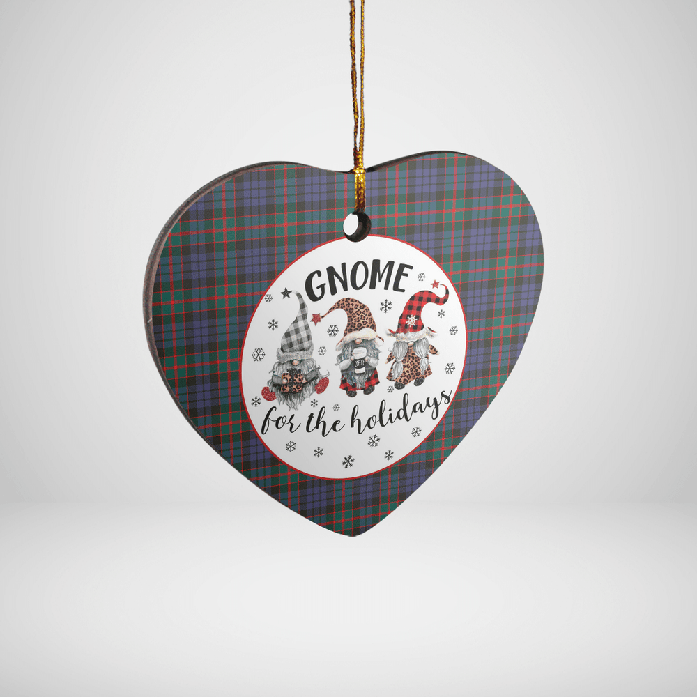 Clan Fletcher of Dunans Tartan Tartan Crest Gnome Heart Ceramic Ornament ON26 Fletcher of Dunans Tartan Tartan Christmas