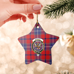 Clan Wishart Dress Tartan Crest Star Ceramic Ornament BS46 Wishart Dress Tartan Tartan Christmas