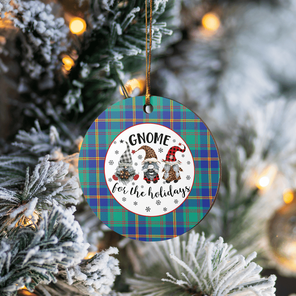 Clan US Marine Tartan Tartan Crest Gnome Round Ceramic Ornament TX27 US Marine Tartan Tartan Christmas