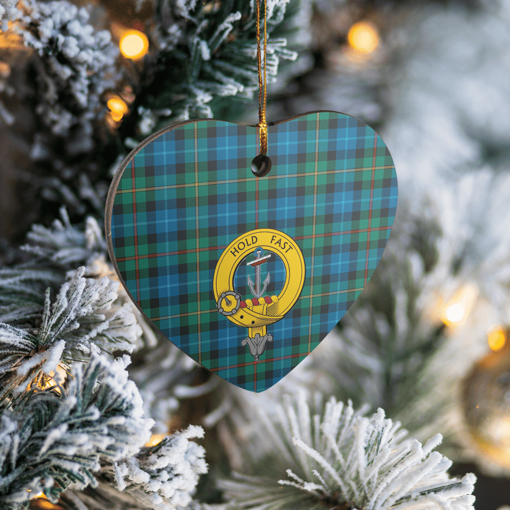 Clan Smith Ancient Tartan Crest Heart Ceramic Ornament YD63 Smith Ancient Tartan Tartan Christmas