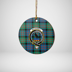 Clan MacDonnell of Glengarry Ancient Tartan Crest Round Ceramic Ornament GG48 MacDonnell of Glengarry Ancient Tartan Tartan Christmas