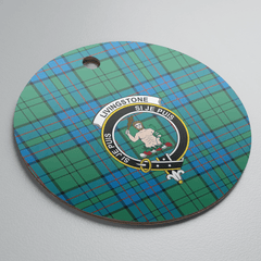 Clan Lockhart Tartan Crest Round Ceramic Ornament PL98 Lockhart Tartan Tartan Christmas