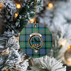 Clan MacDonnell of Glengarry Ancient Tartan Crest Round Ceramic Ornament GG48 MacDonnell of Glengarry Ancient Tartan Tartan Christmas