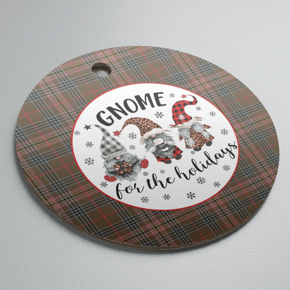 Clan Kennedy Weathered Tartan Tartan Crest Gnome Round Ceramic Ornament RB73 Kennedy Weathered Tartan Tartan Christmas