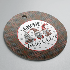 Clan Kennedy Weathered Tartan Tartan Crest Gnome Round Ceramic Ornament RB73 Kennedy Weathered Tartan Tartan Christmas