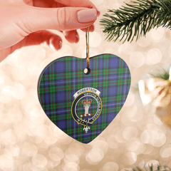 Clan Robertson Hunting Modern Tartan Crest Heart Ceramic Ornament AH21 Robertson Hunting Modern Tartan Tartan Christmas