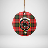 Clan Nesbitt Modern Tartan Crest Round Ceramic Ornament CU99 Nesbitt Modern Tartan Tartan Christmas