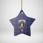 Clan Fleming Tartan Crest Star Ceramic Ornament RS42 Fleming Tartan Tartan Christmas