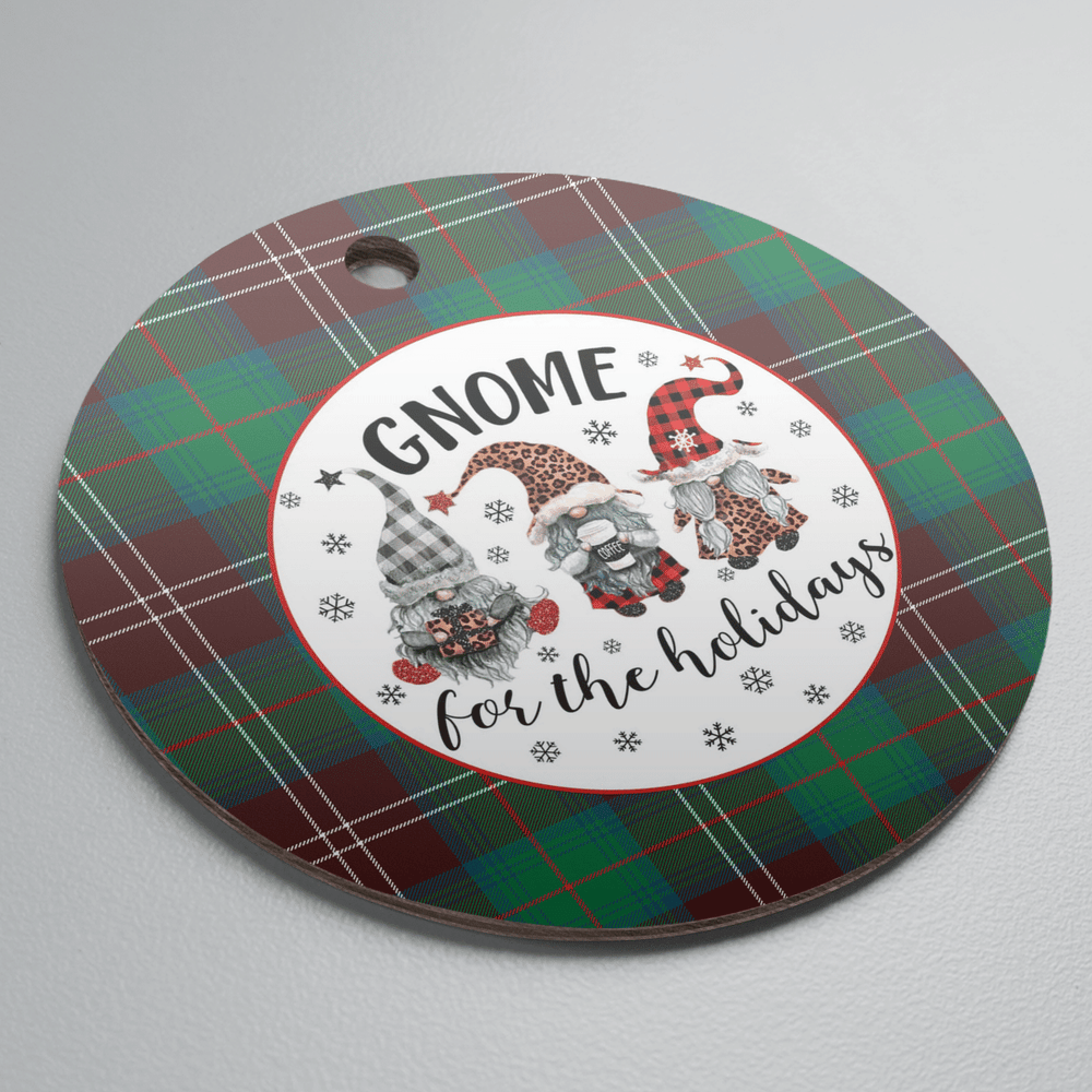 Clan Chisholm Hunting Ancient Tartan Tartan Crest Gnome Round Ceramic Ornament JF12 Chisholm Hunting Ancient Tartan Tartan Christmas