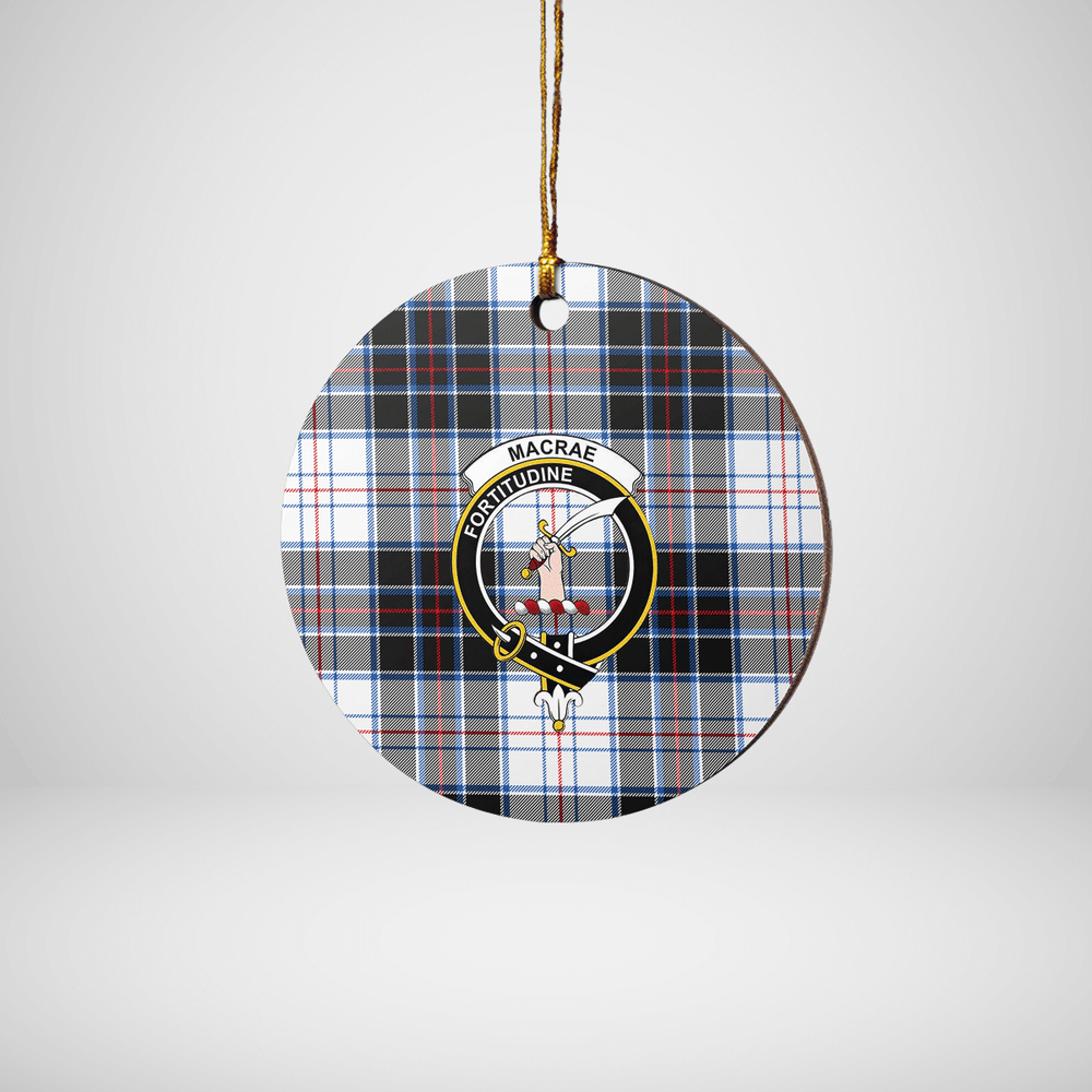 Clan MacRae Dress Modern Tartan Crest Round Ceramic Ornament LL97 MacRae Dress Modern Tartan Tartan Christmas