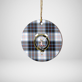 Clan MacRae Dress Modern Tartan Crest Round Ceramic Ornament LL97 MacRae Dress Modern Tartan Tartan Christmas