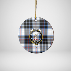 Clan MacRae Dress Modern Tartan Crest Round Ceramic Ornament LL97 MacRae Dress Modern Tartan Tartan Christmas