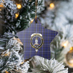Clan Fleming Tartan Crest Star Ceramic Ornament RS42 Fleming Tartan Tartan Christmas