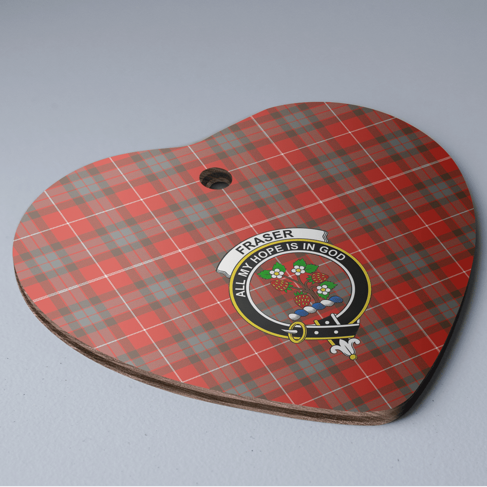 Clan Fraser Weathered Tartan Crest Heart Ceramic Ornament FV38 Fraser Weathered Tartan Tartan Christmas