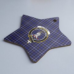 Clan Fleming Tartan Crest Star Ceramic Ornament RS42 Fleming Tartan Tartan Christmas