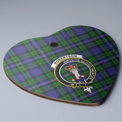 Clan Robertson Hunting Modern Tartan Crest Heart Ceramic Ornament AH21 Robertson Hunting Modern Tartan Tartan Christmas