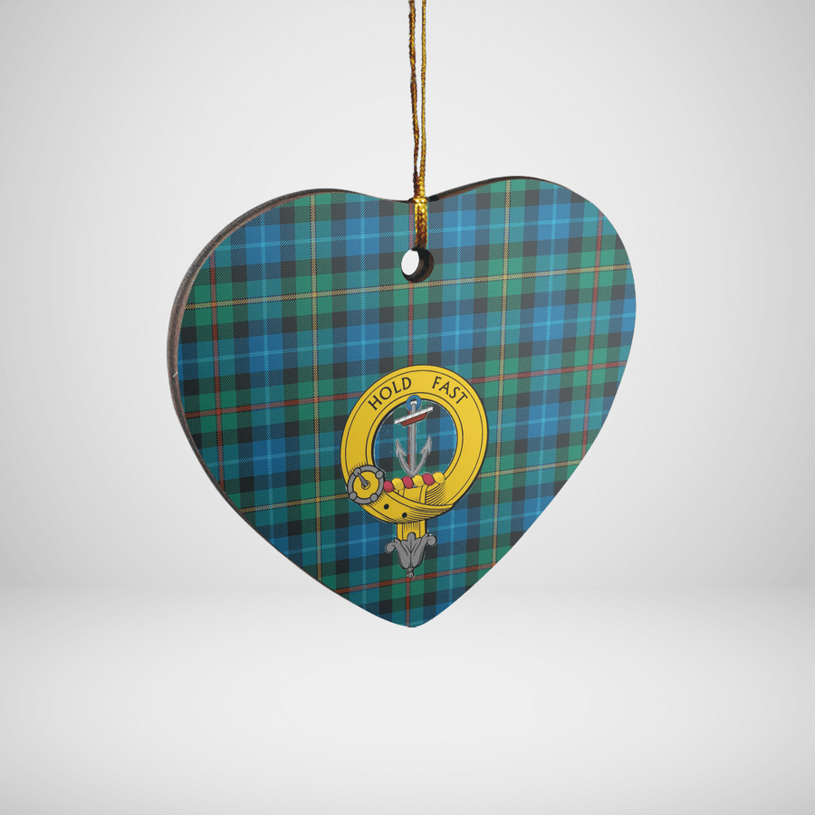 Clan Smith Ancient Tartan Crest Heart Ceramic Ornament YD63 Smith Ancient Tartan Tartan Christmas