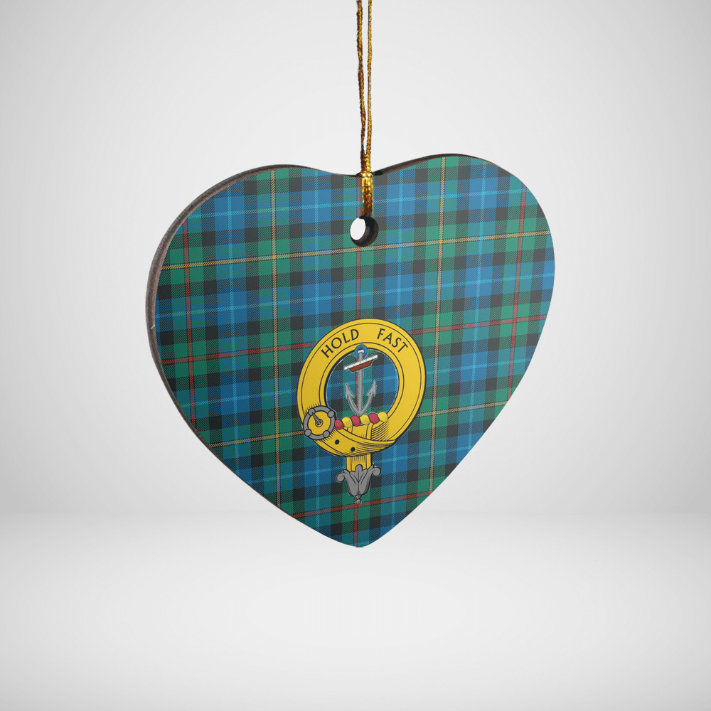 Clan Smith Ancient Tartan Crest Heart Ceramic Ornament YD63 Smith Ancient Tartan Tartan Christmas