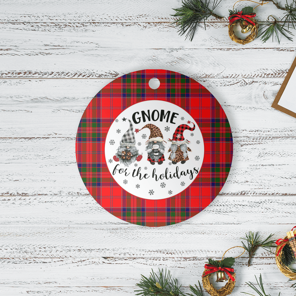 Clan MacGillivray Modern Tartan Tartan Crest Gnome Round Ceramic Ornament SI66 MacGillivray Modern Tartan Tartan Christmas
