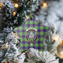 Clan Dalrymple Tartan Crest Star Ceramic Ornament AX21 Dalrymple Tartan Tartan Christmas