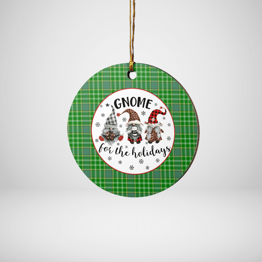 Clan Currie Tartan Tartan Crest Gnome Round Ceramic Ornament WB44 Currie Tartan Tartan Christmas