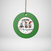 Clan Currie Tartan Tartan Crest Gnome Round Ceramic Ornament WB44 Currie Tartan Tartan Christmas