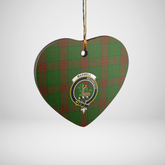 Clan Maxwell Hunting Tartan Crest Heart Ceramic Ornament MR26 Maxwell Hunting Tartan Tartan Christmas