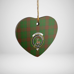 Clan Maxwell Hunting Tartan Crest Heart Ceramic Ornament MR26 Maxwell Hunting Tartan Tartan Christmas