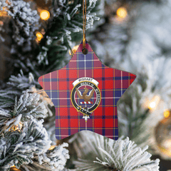 Clan Wishart Dress Tartan Crest Star Ceramic Ornament BS46 Wishart Dress Tartan Tartan Christmas