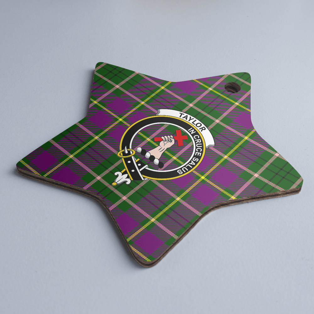 Clan Taylor Tartan Crest Star Ceramic Ornament MK87 Taylor Tartan Tartan Christmas