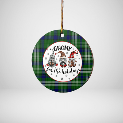 Clan Spottiswood (Tweedside) Tartan Tartan Crest Gnome Round Ceramic Ornament